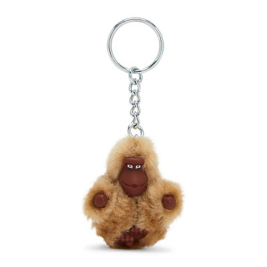 Sven Extra Small Monkey Keychain, Caramel Beige, large