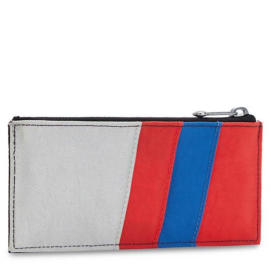 Brion Card Case, Blue Red Silver Block, large