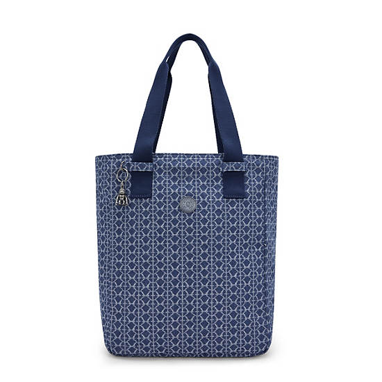 Jowns Printed Denim Tote Bag, Signature Denim, large