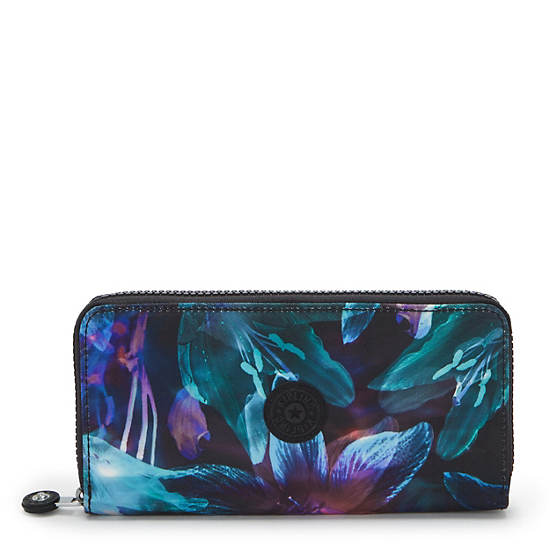 Money World Printed Wallet, Spectral Orchid, large