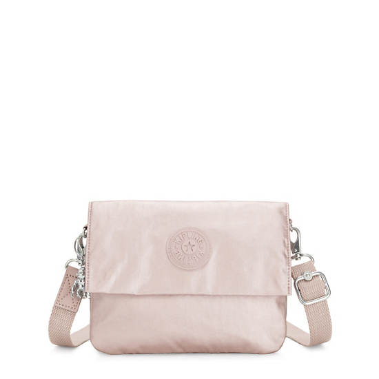 Osyka Metallic Convertible Crossbody Bag, Love Puff Pink, large