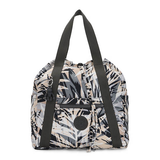 Art Small Printed Tote Backpack, Urban Palm, large