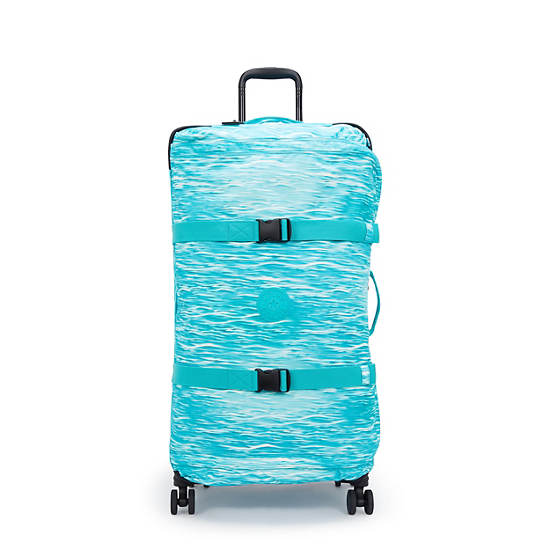 Spontaneous Large Printed Rolling Luggage, Aqua Pool, large