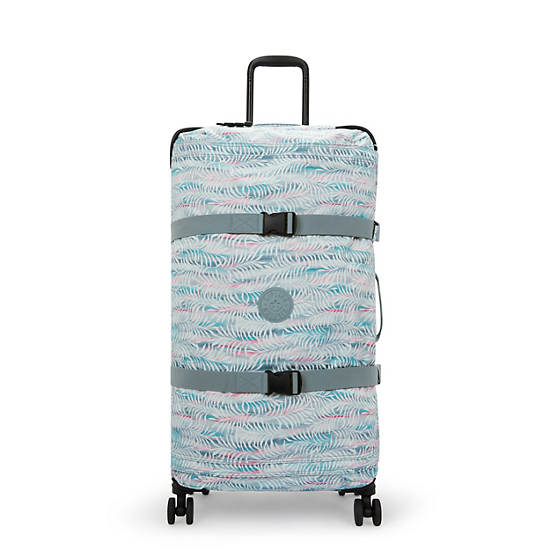 Spontaneous Large Printed Rolling Luggage, Palm Tree Leaves, large