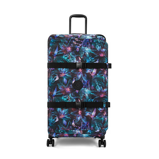 Spontaneous Large Printed Rolling Luggage, Spectral Orchid, large