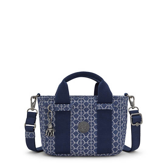 Ritta Mini Printed Denim Shoulder Bag, Signature Denim, large