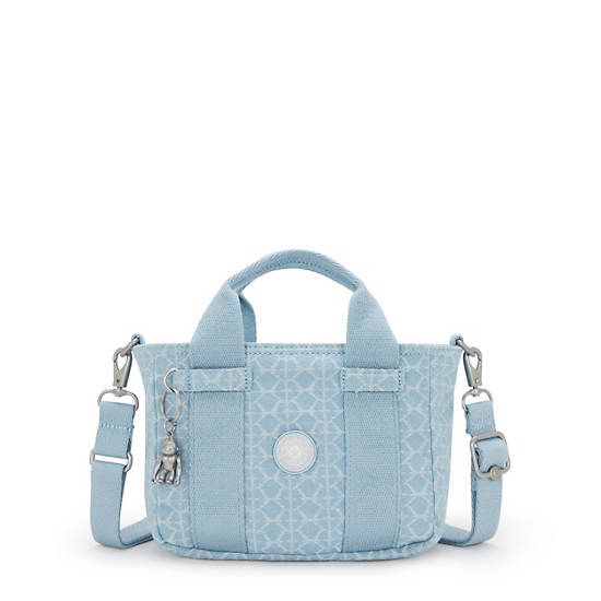 Ritta Mini Printed Denim Shoulder Bag, Light Denim Jacquard, large