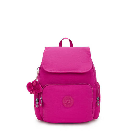 City Zip Small Backpack, Glowing Fuchsia, large