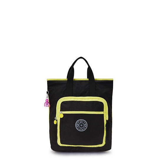 Sia 15" Laptop Tote Backpack, True Black Lime, large