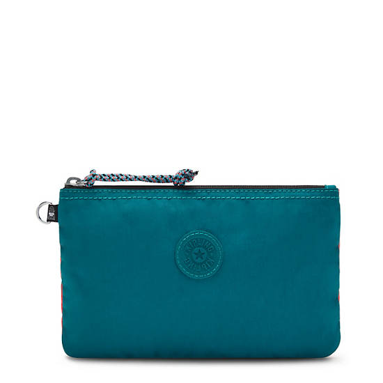 Casual Pouch Case, Duo Teal Coral, large