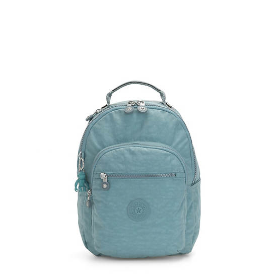 Seoul Small Tablet Backpack, Peacock Teal Stripe, large