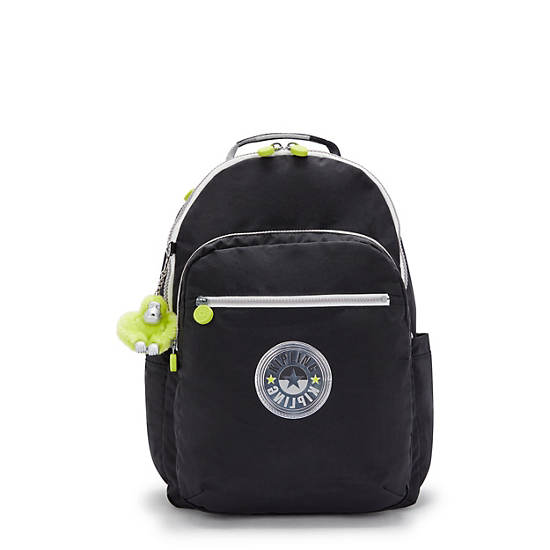 Seoul Large 15" Laptop Backpack, Jet Black Stripe, large