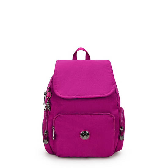 City Zip Small Backpack, Fuchsia Night, large