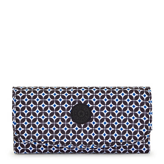 Money Land Printed Snap Wallet, Blackish Tile, large Money Land Printed Snap Wallet, Blackish Tile, large