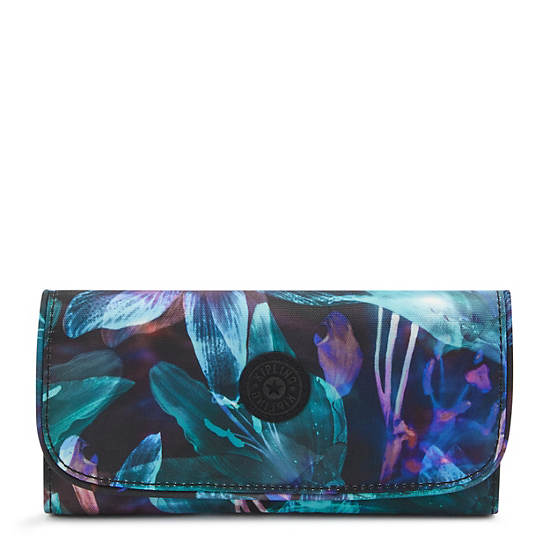 Money Land Printed Snap Wallet, Spectral Orchid, large