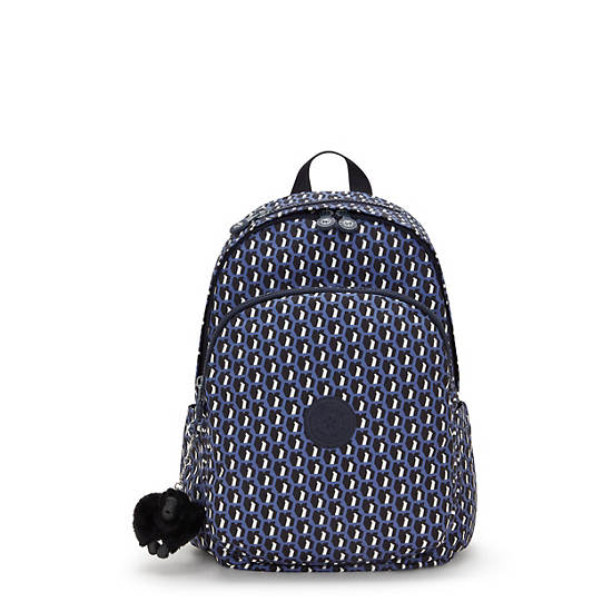 Delia Printed Backpack, 3D K Blue, large