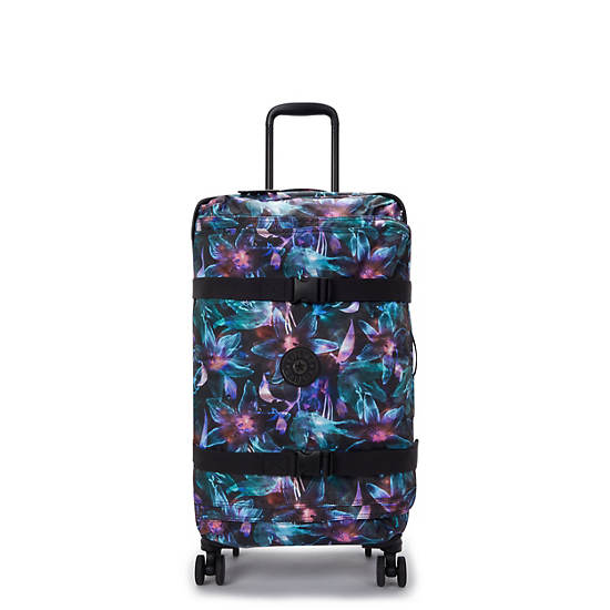 Spontaneous Medium Printed Rolling Luggage, Spectral Orchid, large