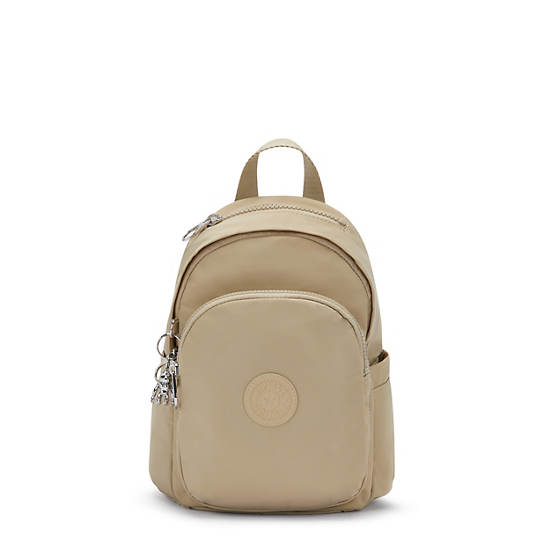 Delia Mini Backpack, Natural Beige, large