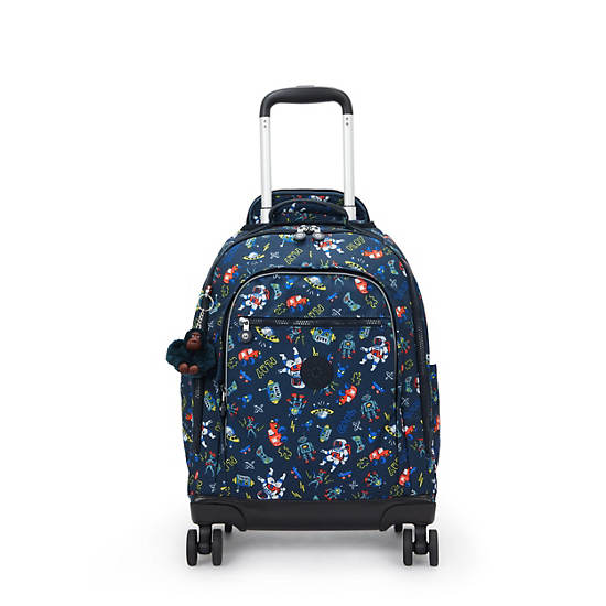 New Zea Printed 15" Laptop Rolling Backpack, Cool Orange, large