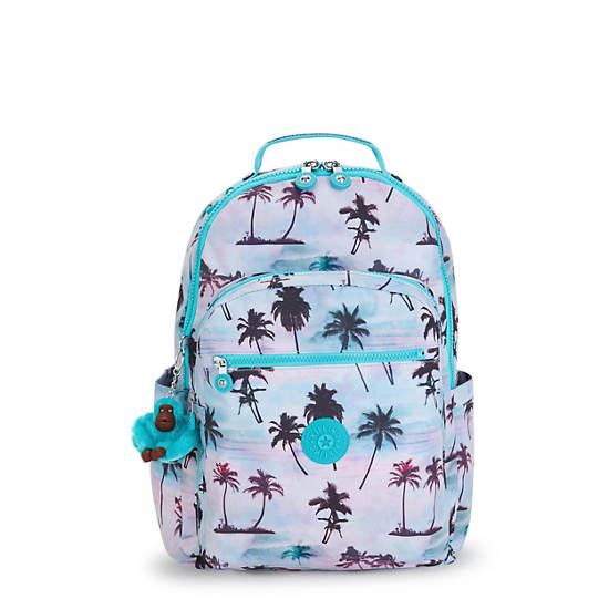 Seoul Large Printed 15" Laptop Backpack, Shadow Palm Print, large Seoul Large Printed 15" Laptop Backpack, Shadow Palm Print, large