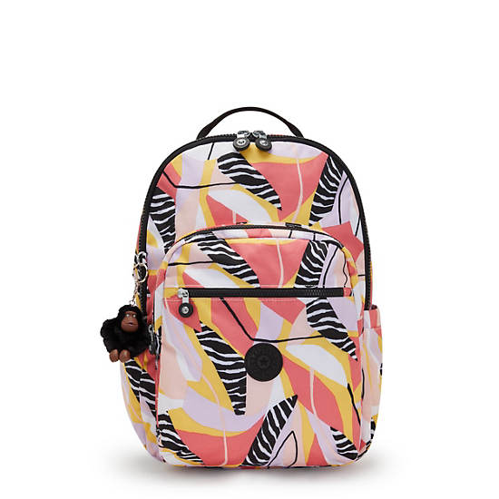 Seoul Large Printed 15" Laptop Backpack, Abstract Leave, large
