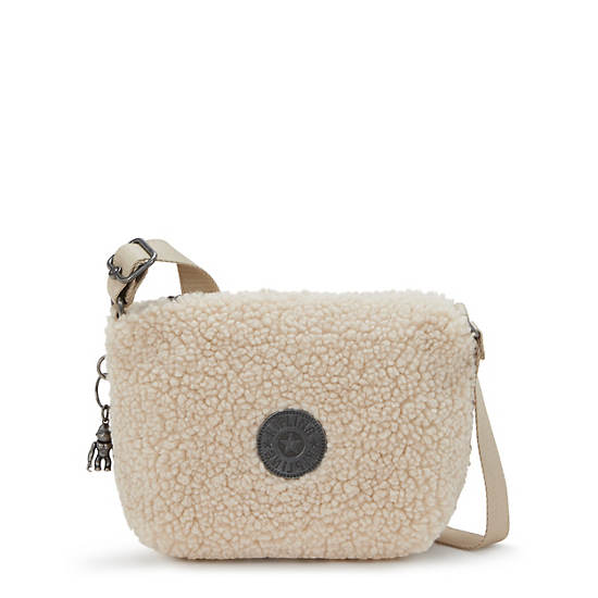 Ayna Sherpa Crossbody Bag, Natural Fuzz, large