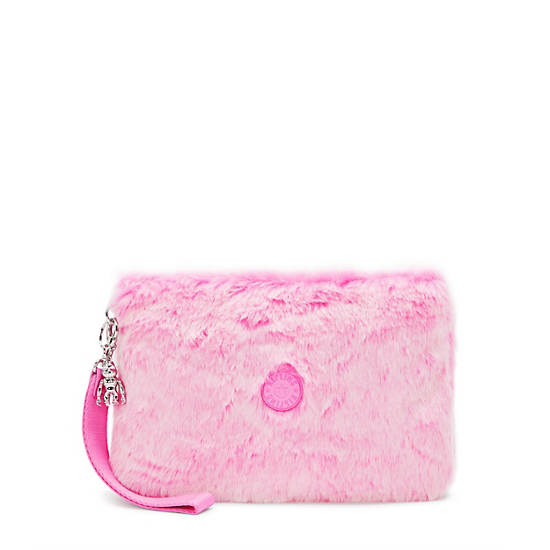 Fancy Furry Wristlet, Valentine Pink, large