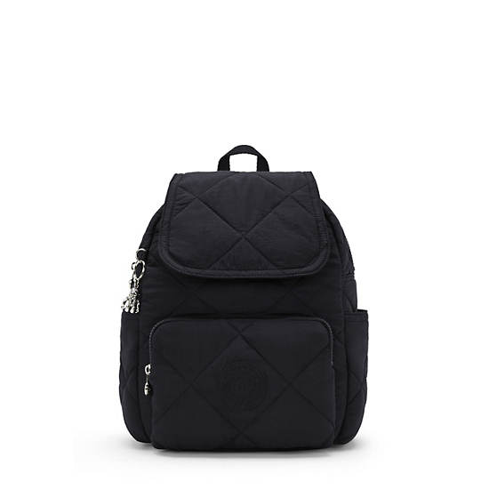 City Pack Small Quilted Backpack, Cosmic Black, large