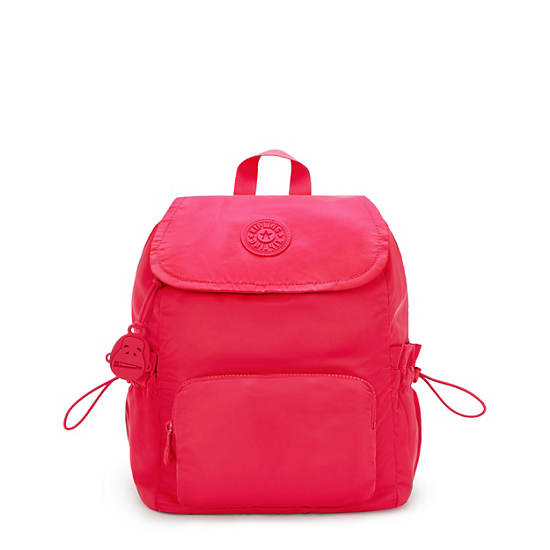 Joetta Smooth Satin Backpack, Simply Fucshia, large