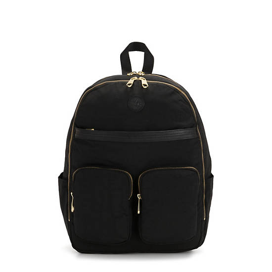 Tina Large 15" Backpack, Basket Weave Black, large