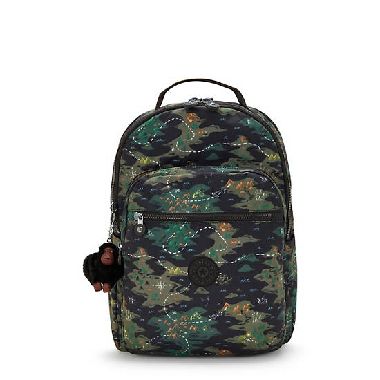 Seoul Lap Printed 15" Laptop Backpack, Faded Green, large