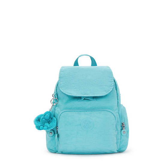 City Zip Mini Backpack, Deepest Aqua, large