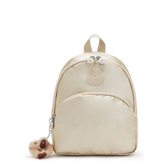 Paola Small Metallic Backpack, Starry Gold Metallic, large