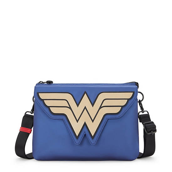 Wonder Woman Riri Lite Flap Crossbody Bag, Imperial Blue Block, large