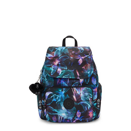 City Zip Small Printed Backpack, Spectral Orchid, large