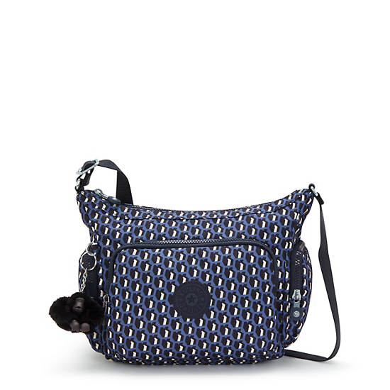 Gabbie Small Printed Crossbody Bag, 3D K Blue, large