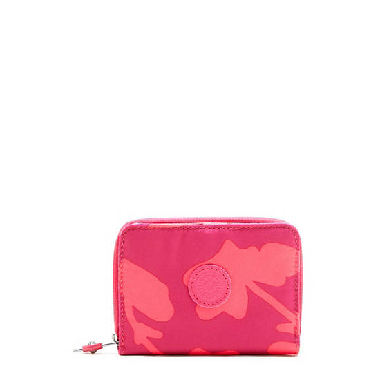 Money Love Printed Small Wallet, Coral Flower, large