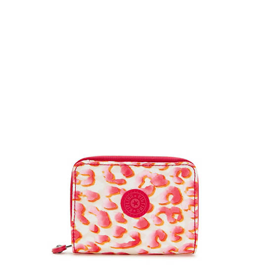 Money Love Printed Small Wallet, Pink Cheetah, large