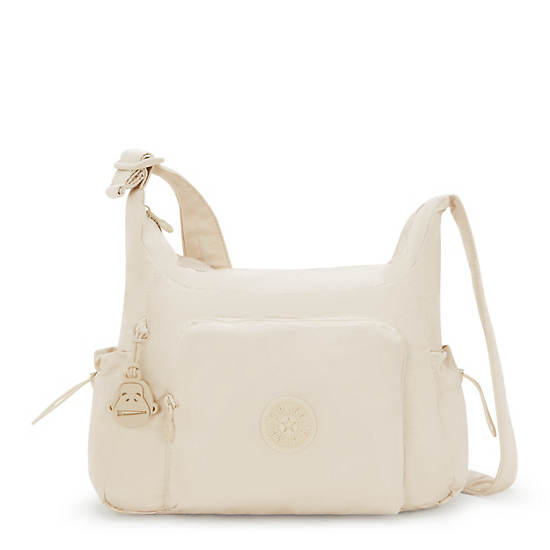 Gabb Small Smooth Satin Crossbody Bag, Simply Beige, large