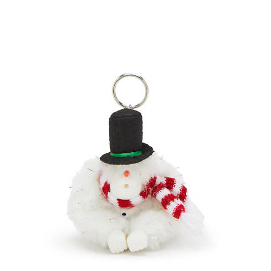 Snowman Monkey Keychain , Snowman White, large