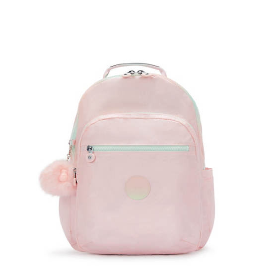 Seoul Lap Metallic 15" Laptop Backpack, Blush Metallic, large