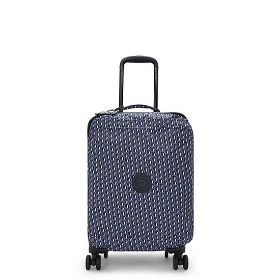 Spontaneous Small Printed Rolling Luggage, 3D K Blue, large