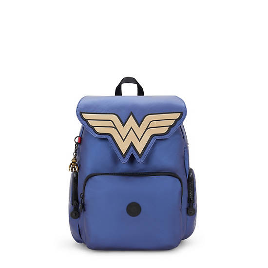 Wonder Woman City Zip Small Backpack, Imperial Blue Block, large