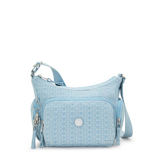 Gabb Small Printed Denim Crossbody Bag, Light Denim Jacquard, large