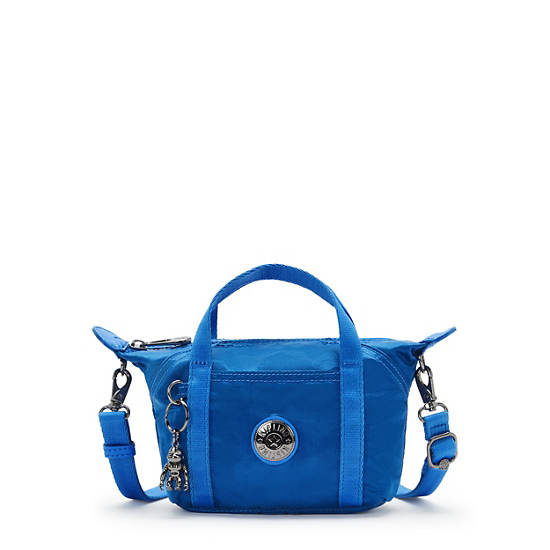 Art Compact Crossbody Bag, Satin Blue, large