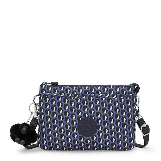 Riri Printed Crossbody Bag, 3D K Blue, large