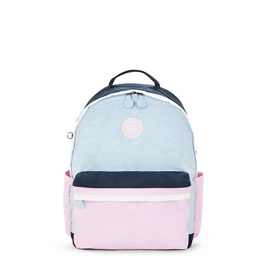 Damien Medium Laptop Backpack - Pink Blue | Kipling