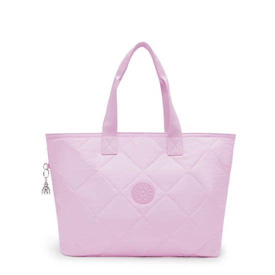 Colissa Quilted Tote Bag, Blooming Pink, large