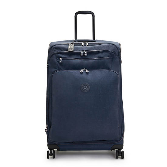 Youri Spin Large 4 Wheeled Rolling Luggage, Blue Bleu, large