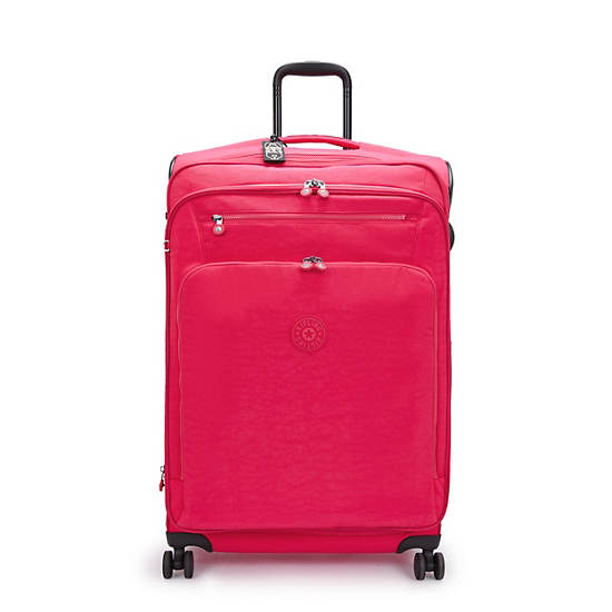 Kipling Youri Spin Large 4 Wheeled Rolling Luggage Confetti Pink